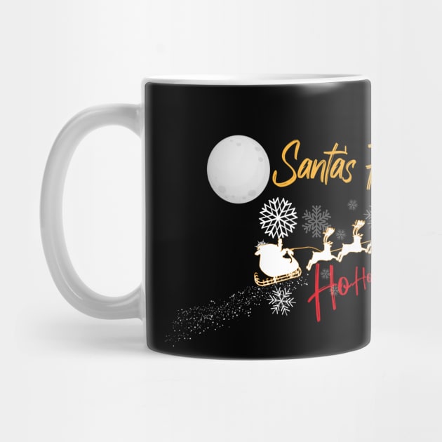 Santa's Favorite HoHoHo - Funny Christmas Saying with Snowflakes, Santa and Dears by MerchSpot